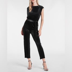 Express | Velvet Open Back Jumpsuit | Size M